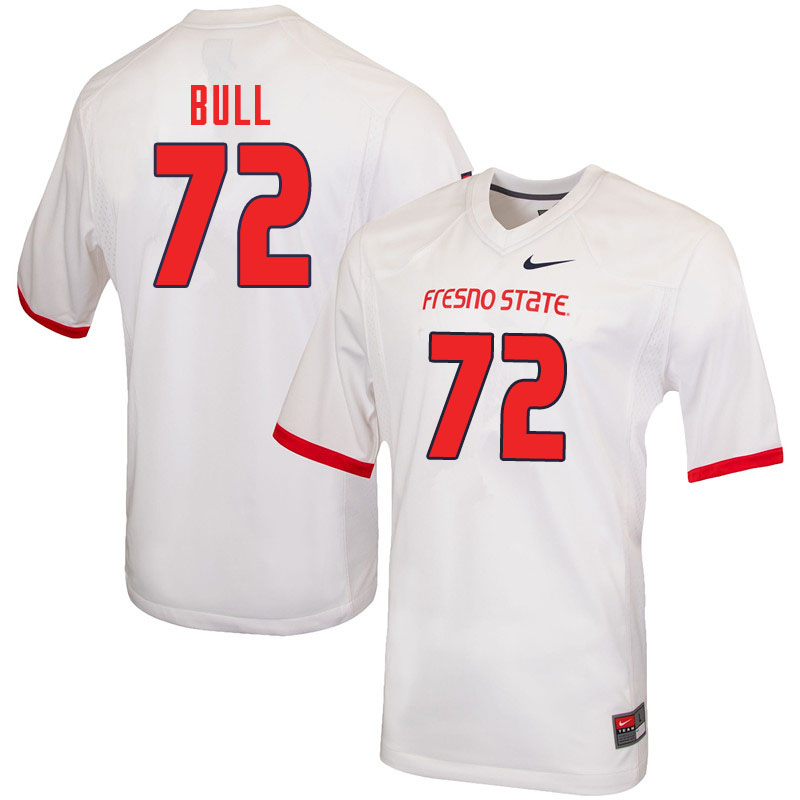 Men #72 Dontae Bull Fresno State Bulldogs College Football Jerseys Sale-White